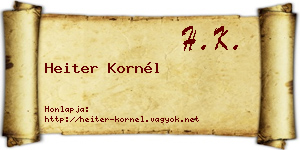Heiter Kornél névjegykártya