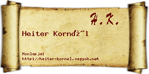 Heiter Kornél névjegykártya